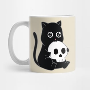 Cat cute and skull Mug